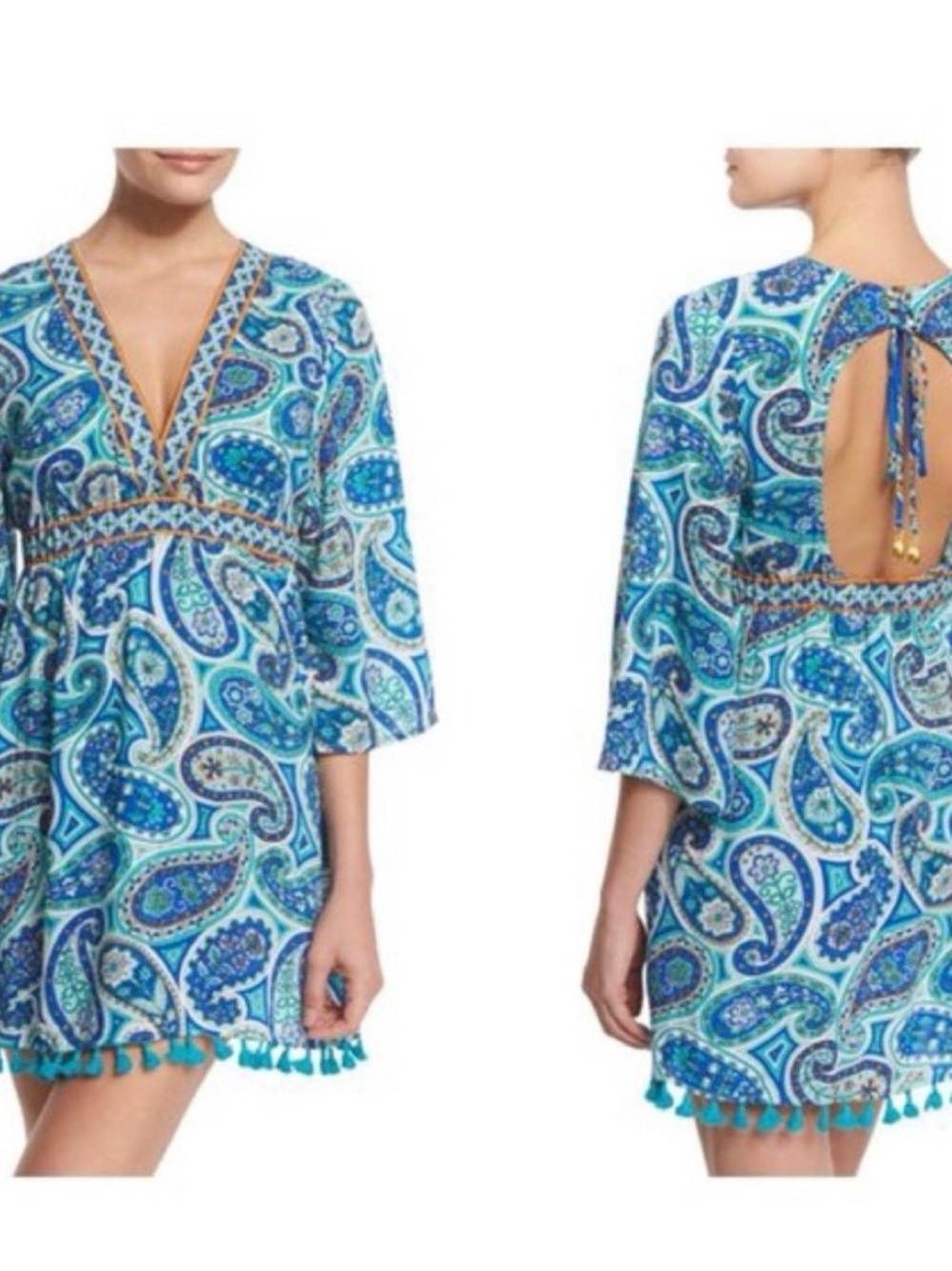 Trina Turk Provence Women’s Blue Paisley Swim Cover-Up Tunic